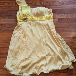 Ever-Pretty Neon Yellow Bodycon Stretch Fitted Sleeveless Club Dress NWT SZ L Jr